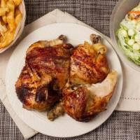 Whole Chicken · 1 Whole Chicken with french fries and salad.