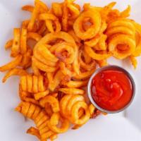 Seasoned Curly Fries · Basket of Seasoned Curly Fries