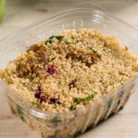 Quinoa · Vegan. With dried apricots, cranberries, lemon-mango vinaigrette, lavender oil, green beans,...