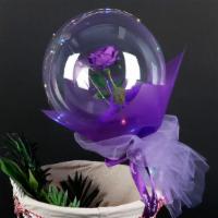 Purple  Flower Led Balloon  · Purple flower led balloon with Purple  decoration and ribbon