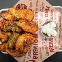 Spicy Soy Drumsticks · Our signature Soy garlic bone-in chicken. Battered with our special powder. Chicken is coate...