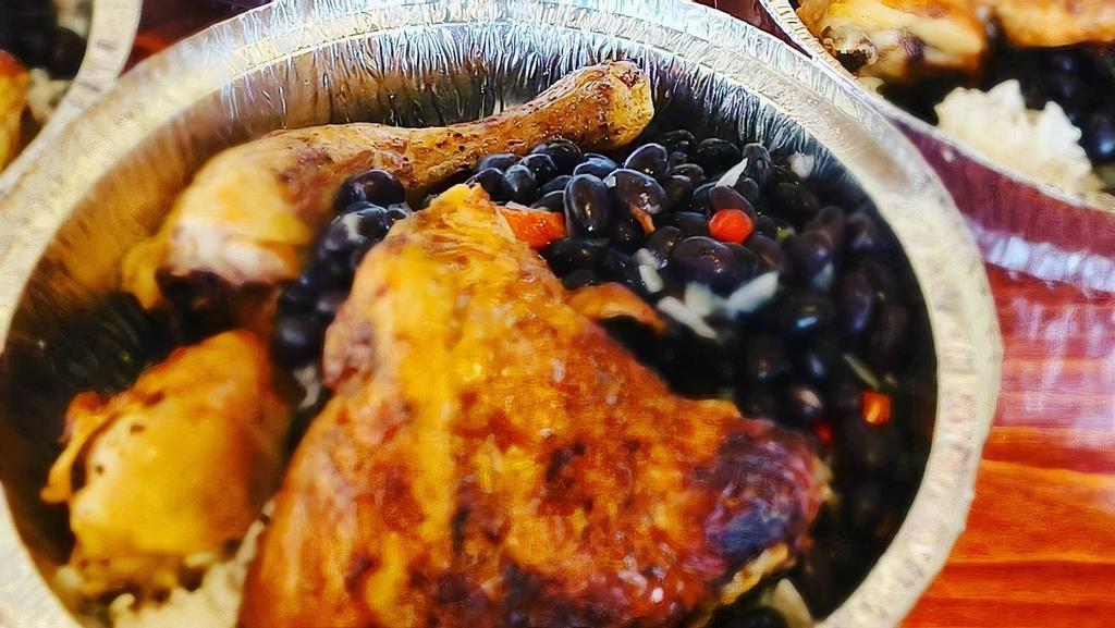 1 Whole Chicken + 2 Sides · 1 Whole Juicy Rotisserie Chicken (Cut up) + 2 Sides of your Choice