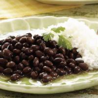 Rice & Black Beans · White jasmine Rice with a Scoop of our sofrito Black Beans on top. = 1 LB