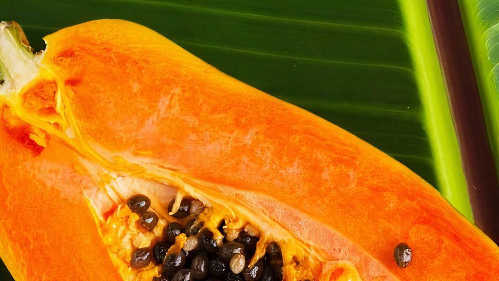 Papaya · Freshly chopped papaya chunks to be blended in a large 16oz Smoothie.