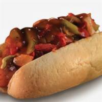 Italian Hot Dog · Mayo, ketchup, Fried onion, green pepper & hotdog