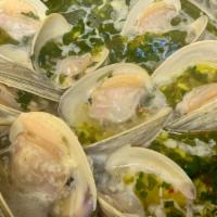 Ameijoas A Bolhao Pato · small clams steamed in olive oil, garlic and cilantro