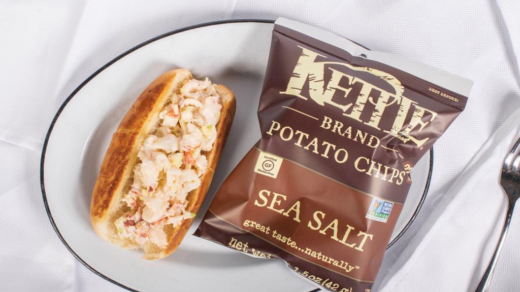 Lobster Roll · On a bun with chips.