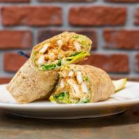 Chicken Caesar Wrap · Grilled chicken, Romaine lettuce, Parmesan cheese and Caesar dressing.