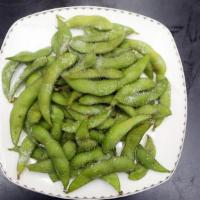 Edamame · Boiled soybean in pods.