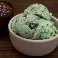 Mint Chocolate Chip · Comes with a 9oz cup of mint chocolate chip ice cream. Additional Toppings Sold separately.