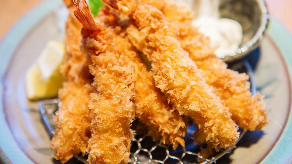 Shrimp Tempura (Appetizer) · Fried shrimp tempura and tempura vegetables with light ponzu soy sauce.