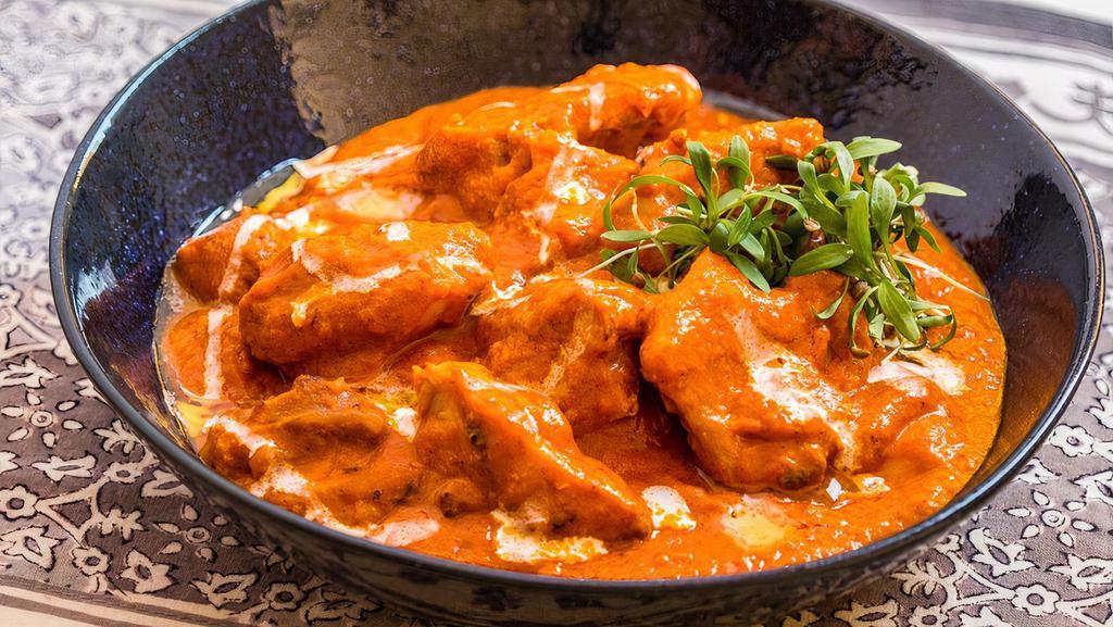 Chicken Tikki Masala + Rice · Tomato and cream based curry with your choice of meat or seafood, from our Indian Chef Chatterjee. Served with jasmine rice.