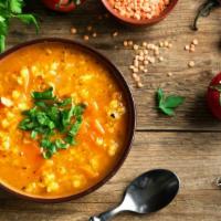 Lentil Soup · Hot & Tasty savory legume soup.