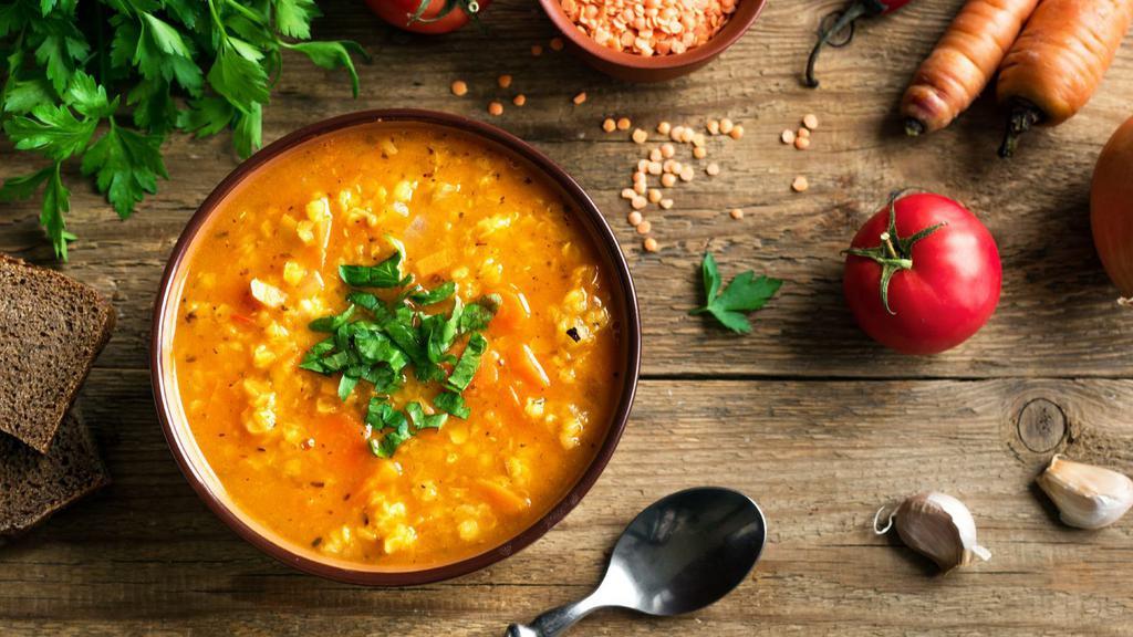 Lentil Soup · Hot & Tasty savory legume soup.