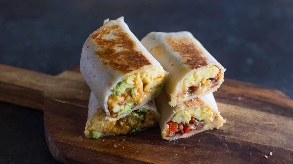 Breakfast Wrap · Bacon, scrambled eggs and  cheese with choice of goat, cheddar or provolone.