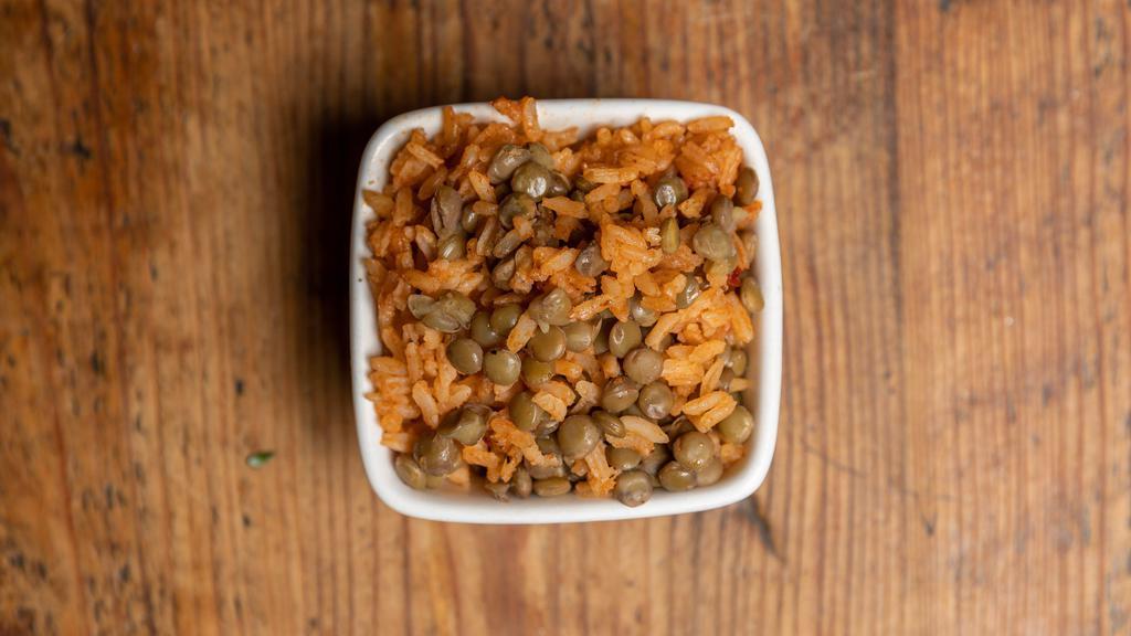 Mujaddara · Vegetarian, gluten-free. Seasoned lentils and rice. Add lamb for additional charge.