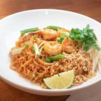 Pad Thai · Classic thin rice noodle, egg, spring onion, bean sprout, crushed peanut