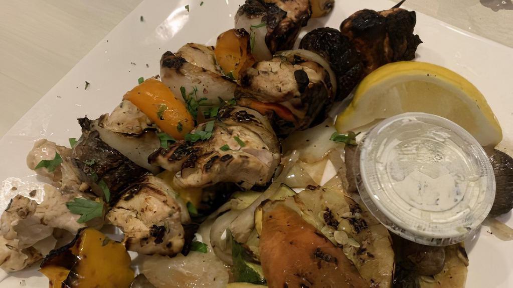 Chicken Oreganato · Free range. 1/2 roasted chicken with lemon sauce and herbs. Served with roasted lemon potatoes.