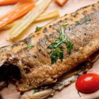 Branzino (Hall Fish Or Butterfly) · Mediterranean striped bass, with a moist and silky mild texture.