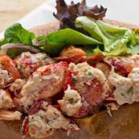 Lobster Salad (8 Oz.) · Using large chunks of Maine and Canadian knuckle and claw meat at all times this salad is al...