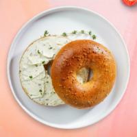 Bagel And Cream Cheese · Get a wholesome toasted bagel of your choice with our special cream cheese!