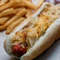 New York Dog · Sauerkraut and spicy brown mustard.