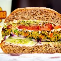 Athens Veggie Burger · The original Dr. Praeger’s veggie patty, feta cheese, lettuce, cucumbers, tomato, onions, an...