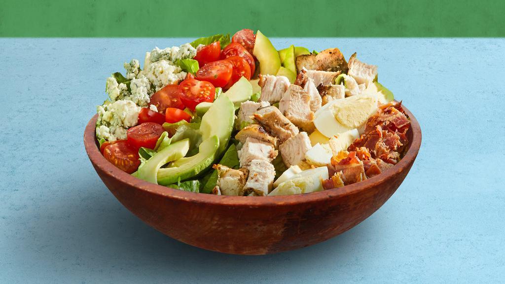 Cobb Salad · Choice of greens, hard boiled egg, turkey bacon, avocado, tomato, and blue cheese tossed with your choice of dressing.