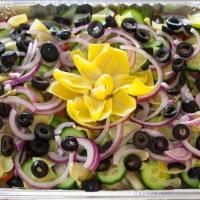 House Salad Individual · Iceberg lettuce, cucumbers, peppers, black olives, artichokes, tomatoes and red onion. Serve...