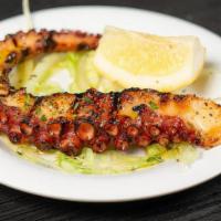 Charbroiled Octopus · one chargrilled octopus leg marinated with lemon oil sauce