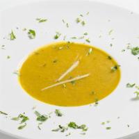 Mulligatawny Soup · Traditional lentil soup flavored with herbs and mild spices