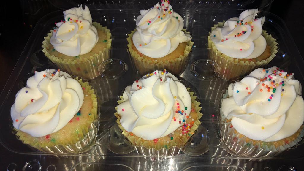 Funfetti Cupcakes · Vanilla Buttercream Frosting with sprinkles