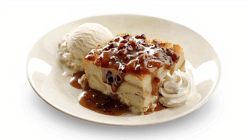 Dave'S Award-Winning Bread Pudding · Melt-in-your-mouth, scratch-made bread pudding and pecan praline sauce, served with vanilla ice cream on the side.