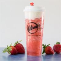 Cheese Strawberry/ 芝士草莓 · Strawberry smoothie with a creamy layer of cheese cap (Dairy).