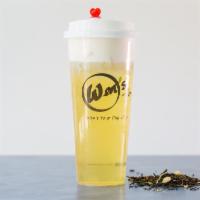 Cheese Osmanthus Tea 芝士桂花乌龙 · Osmanthus oolong tea topped with a lightly salted and sweetened layer of foam made with crea...
