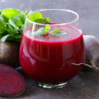 The Beet Juice · Beets, orange juice, and carrot juice.