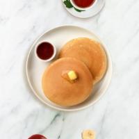 Pancakes With Eggs  · Fluffy pancakes served with a side of eggs.