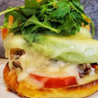 Tuna Melt Sandwich  · Tuna salad, avocado, tomato, arugula, & Swiss  cheese served on brioche roll