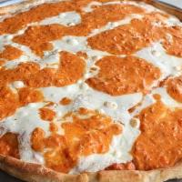 Vodka Sauce Pizza · Made with fresh mozzarella cheese and pink sauce.