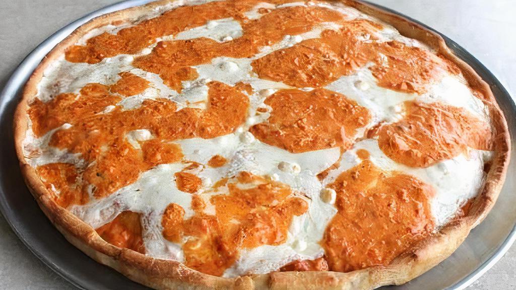 Vodka Sauce Pizza · Made with fresh mozzarella cheese and pink sauce.
