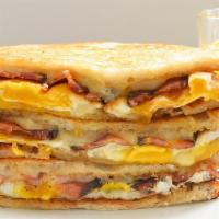 Bacon, Egg & Cheese Sandwich Breakfast · Bacon, turkey bacon or sausage with egg and cheese.