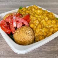 Masala Bowl · Chickpea Masala, Falafels, Tomato
Over a Bed of Spinach.
Side of Sunflower Dressing.

*Conta...