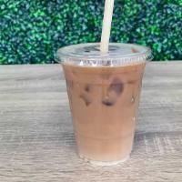 Iced Maca-Ccino · Comes with Iced Coffee, Maca, Almond Milk, Maple Syrup.