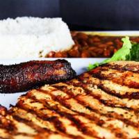Grilled Chicken Breast · Most popular. Rice, beans, salad, and sweet plantain.
