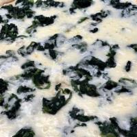 White Pie With Spinach · Ricotta, pecorino cheese, spinach and mozzarella.
