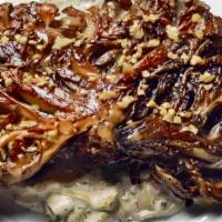 Whole Crispy Maitake Mushroom With French Onion Dip · A whole crispy maitake mushroom served with creamy french onion dip (sauce on the side)