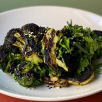 Charred Broccoli · Charred broccoli tossed in a yuzu kosho vinaigrette