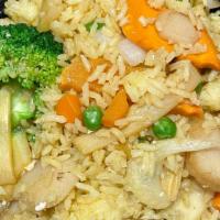 Vegetable Fried Rice · Vegetables and fried rice.