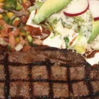 Steak Charrito · Served with two cheese enchiladas pico de gallo con mango rice, beans and tortillas