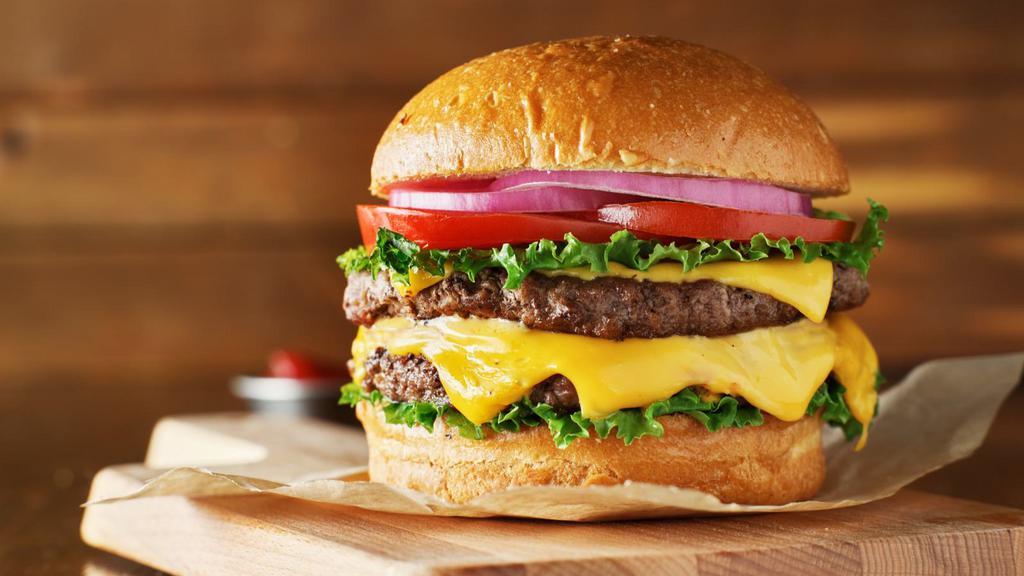 Double Cheeseburger · Double the meat and cheese with our delectable double cheeseburger.